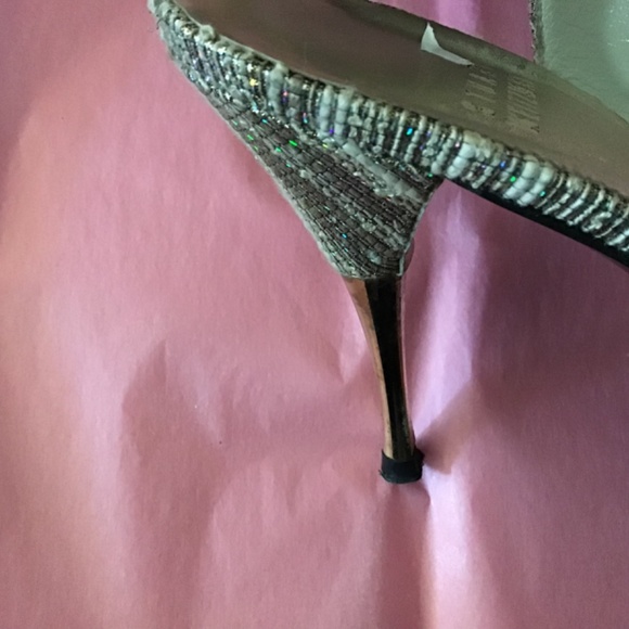 Stuart Weitzman Gold Glitter High Heels - Picture 6 of 10